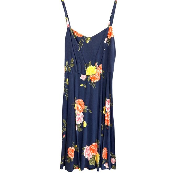 Old Navy XS Navy Floral Sundress With Smocked Back & Adjustable Straps - Picture 1 of 4